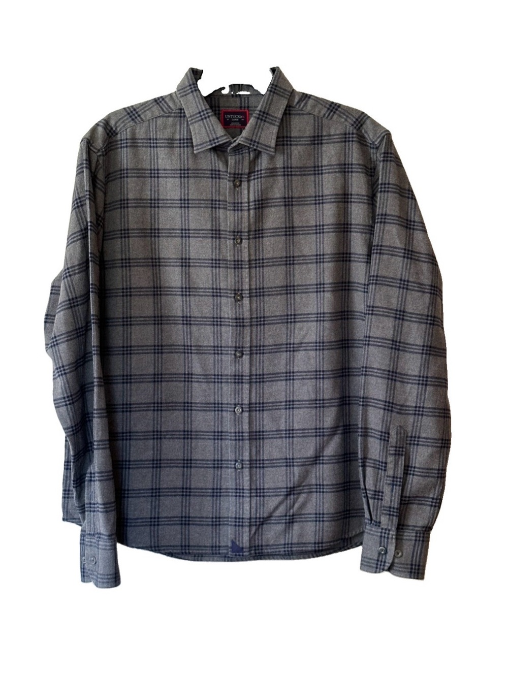 UNTUCKit Men's Gray Plaid Button-Down Shirt